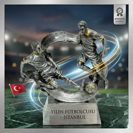 2 Futbolcu figürlü ödül heykeli