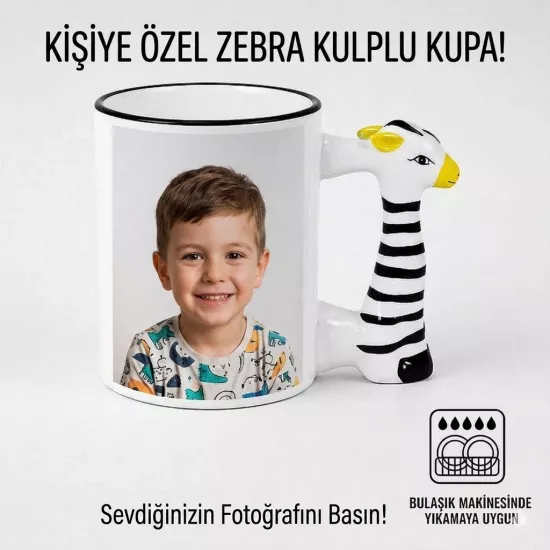 Sevimli Zebra Figürlü Kupa Bardak