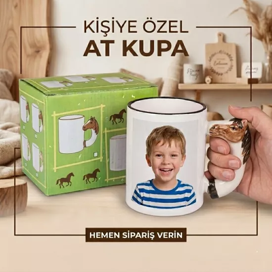 Sevimli At Figürlü Kupa Bardak