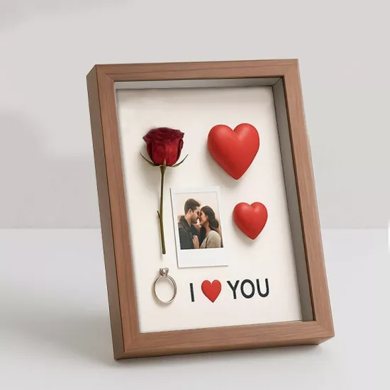 Ahşap Derin Kahverengi Hatıra Kutusu - 17x22cm