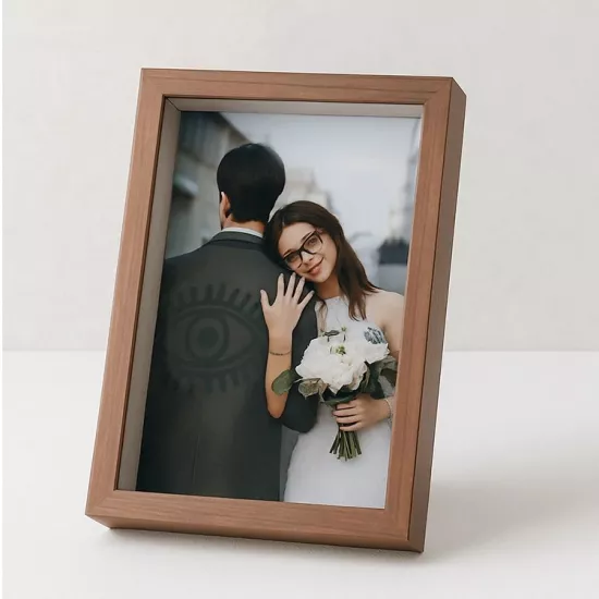 Ahşap Derin Kahverengi Hatıra Kutusu - 17x22cm