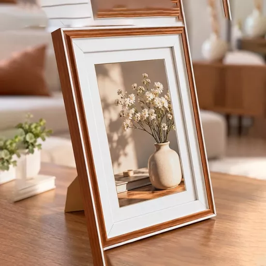 Ahşap Paspartulu Ceviz Rengi  Çerçeve - 15x21