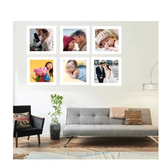 Yapışkanlı 6 lı Fotoblok türü çerçeveler  21x21