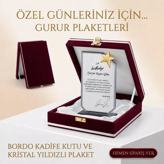 Kristal plaket-bordo kutu