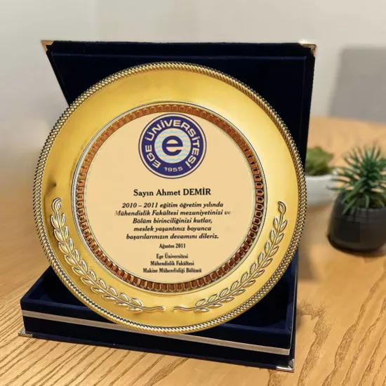 Başak lı ödül tabağı 20 cm+kutu