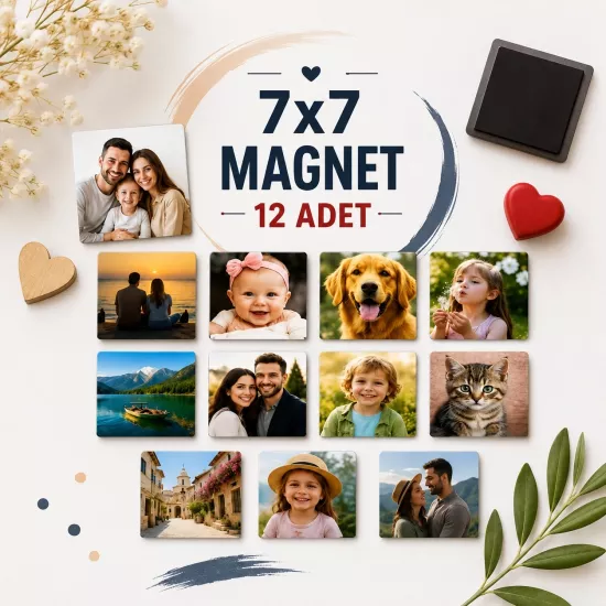 7x7 cm Magnet 12 li