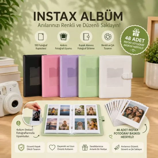  193 Kapasite instax albüm+48 baskı