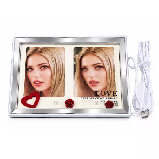 Dekoratif Çift Fotoğraflı Led Işıklı f Çerçeve