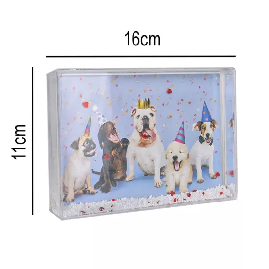 Fotoğraflı Dikdörtgen Kar Küresi - 11x16cm.