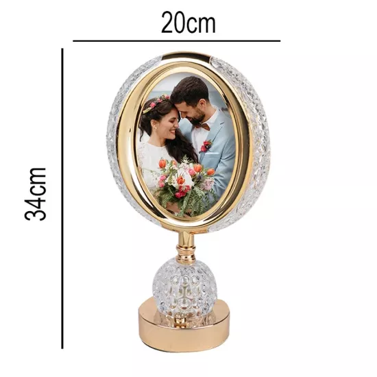 Fotoğraflı Kristal Ledli Masa Lambası - 20x34cm