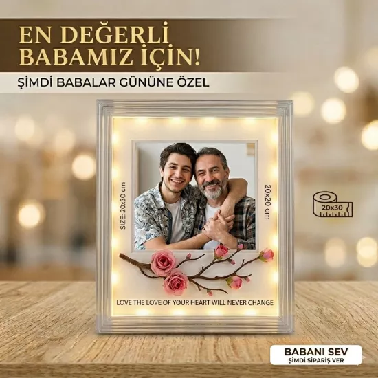 Dekoratif USB Led Işıklı Çerçeve 20x25