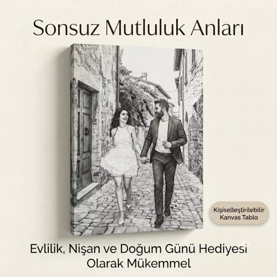 Kanvas Karakalem 50x70 baskı