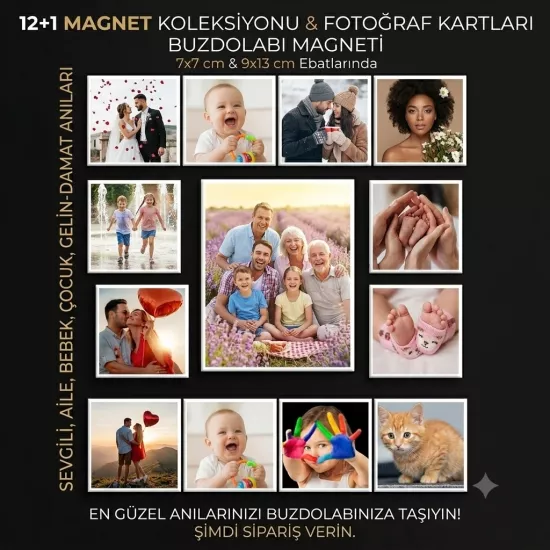 Buzdolabı 12+1 büyük takım magnet