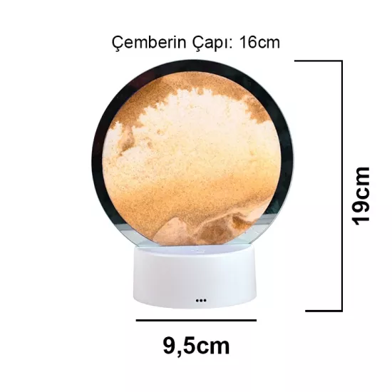 Işıklı Dekoratif Sulu Yuvarlak Kum Saati