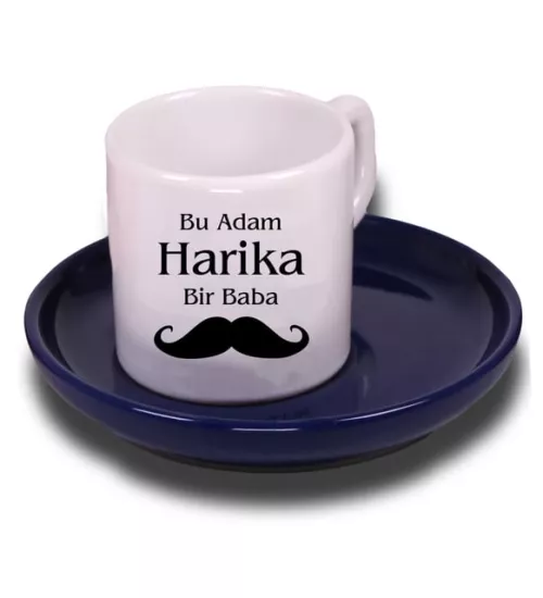 Kahve Fincanı Kobalt Mavi Tabaklı 2 adet