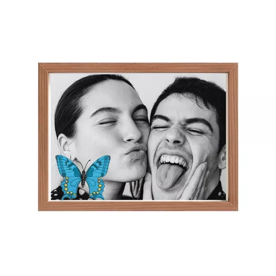 Kelebekli Derin Ahşap Çerçeve
