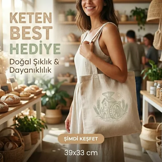 Keten Best Askılı Bez Çanta