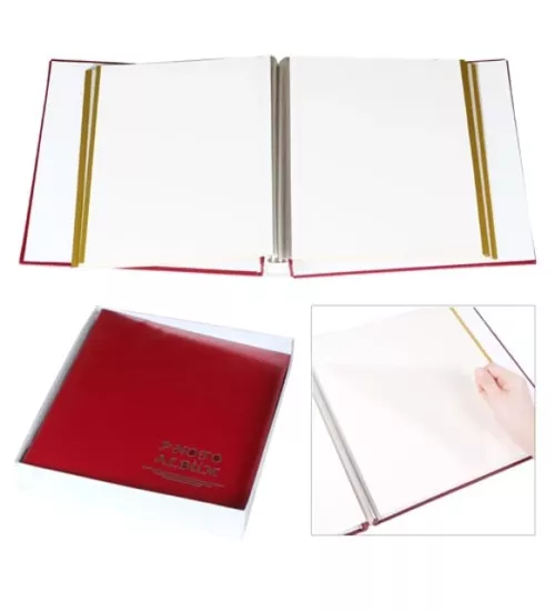 Bordo Yapışkanlı Deri Fotoğraf Albümü 