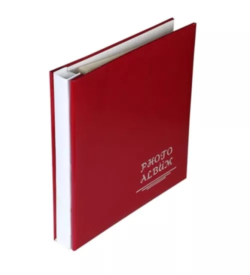 Bordo Yapışkanlı Deri Fotoğraf Albümü 