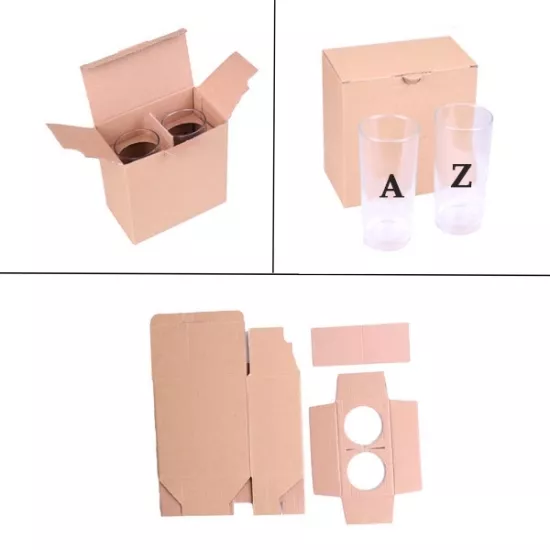  Kraft İkili Rakı Bardağı Kutusu 14x8x14 cm