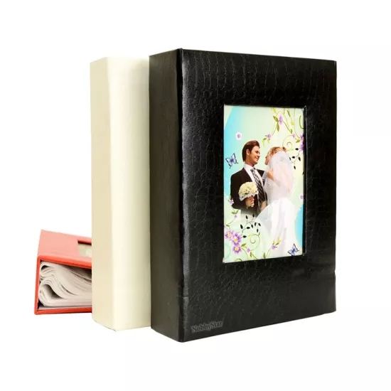 Deri 100’lük 15x21cm. Pencereli Fotoğraf Albümü