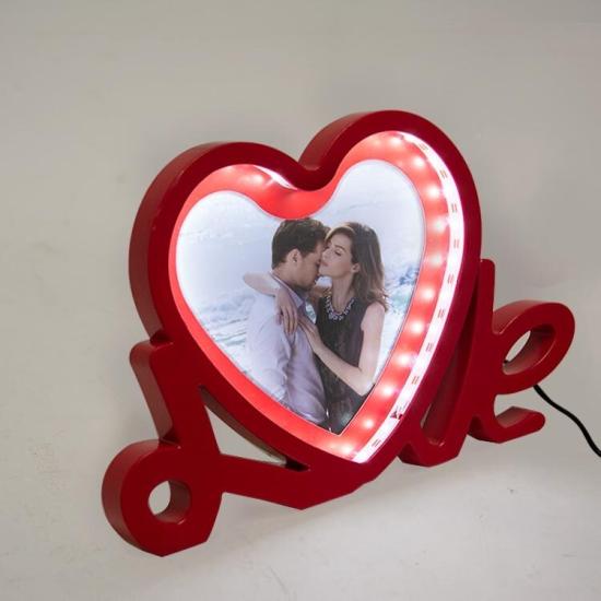Led Işıklı Love Fotoğraflı Sihirli Ayna