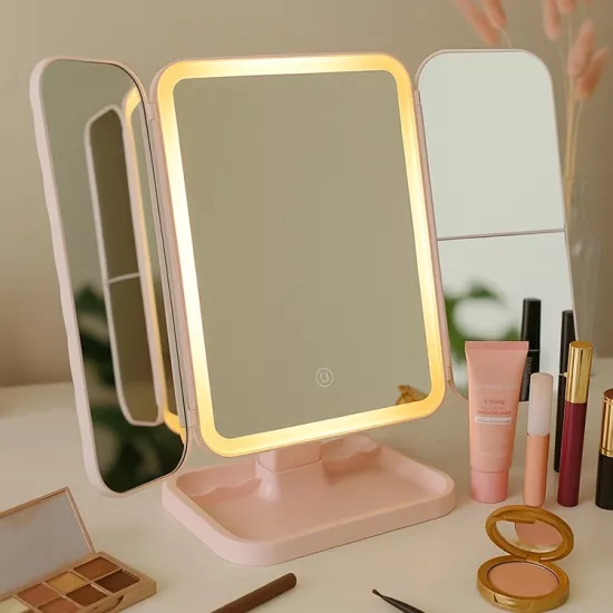  Şarjlı Pembe Makyaj Aynası