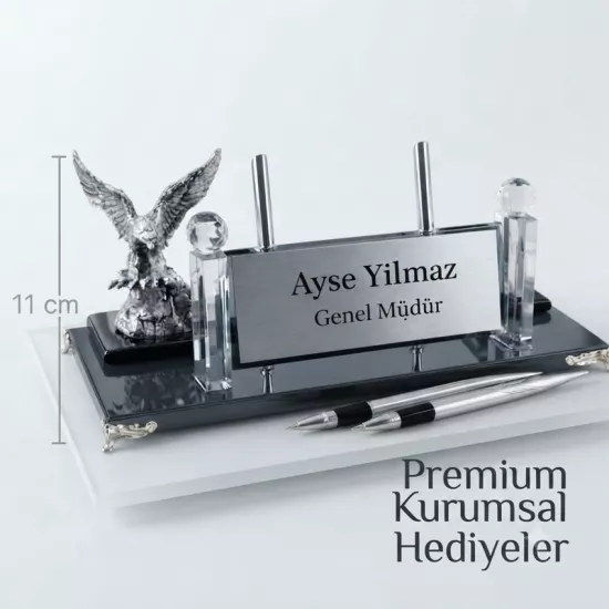 Gümüş Kartal Kristal Masa İsimliği 