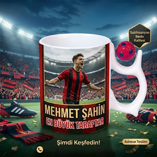  Futbol Toplu Kupa Kırmızı Siyah