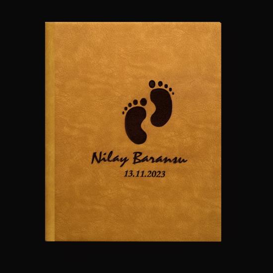 Bebek albüm Nubuk hardal ayak çizimli