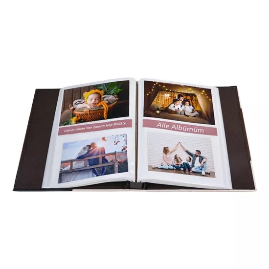 Pembe Sweet 200’lük Deri Fotoğraf Albümü - 10x15cm