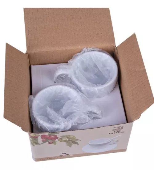 Porselen İkili Kaşıklı Fincan Seti