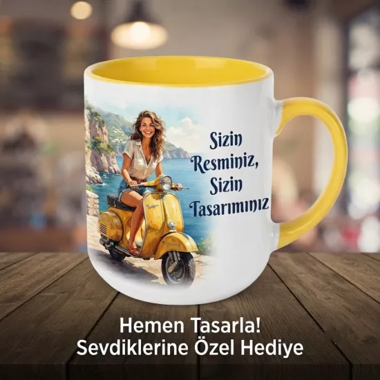  Porselen Sarı Bone Kupa Bardak 