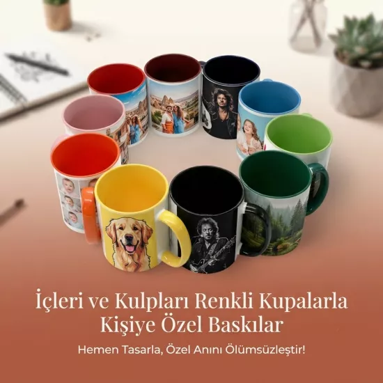 Kulpları ve içleri renkli kupalar