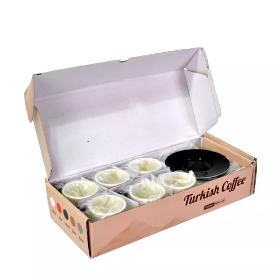 Türk Kahvesi Fincan Takımı 6’lı Siyah/Kırmızı