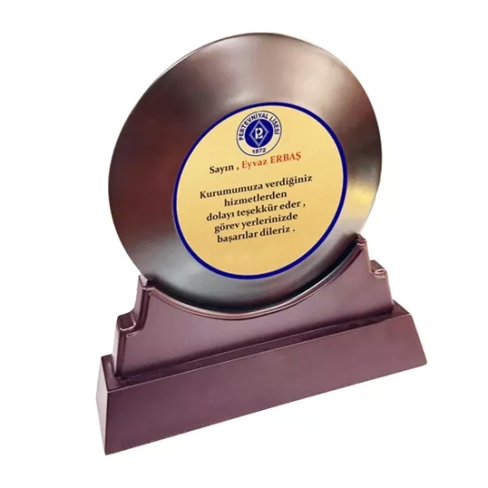 Ahşap Kaideli Tabak Plaket (İki Parça )
