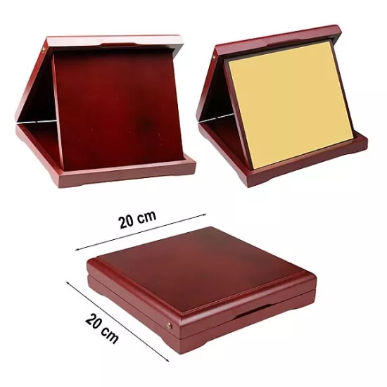 Ahşap Kutulu Plaket 20x20 cm - Yatay