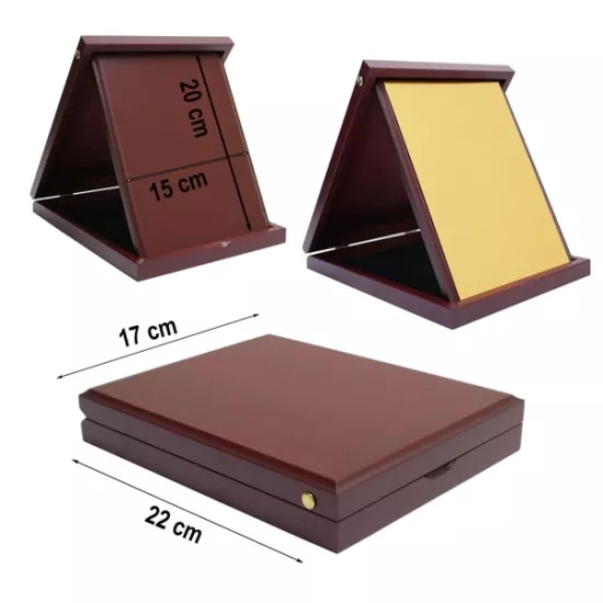 Lüks Ahşap Kutulu Plaket 23x28 cm