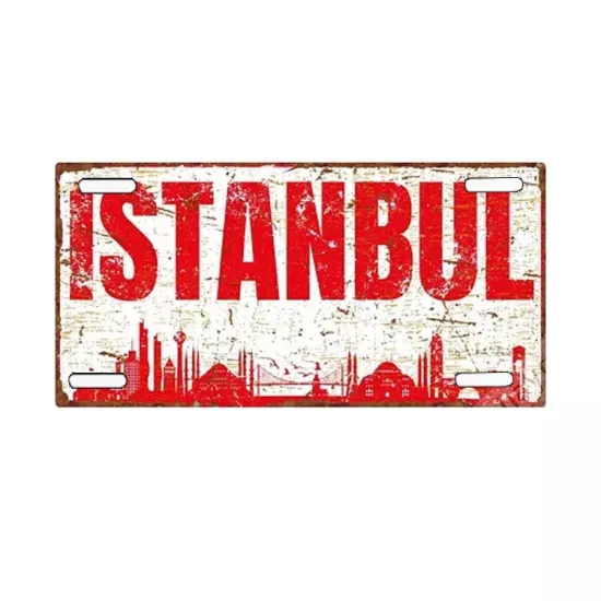 Vintage Tabela Metal Levha - 14,5x29,5cm