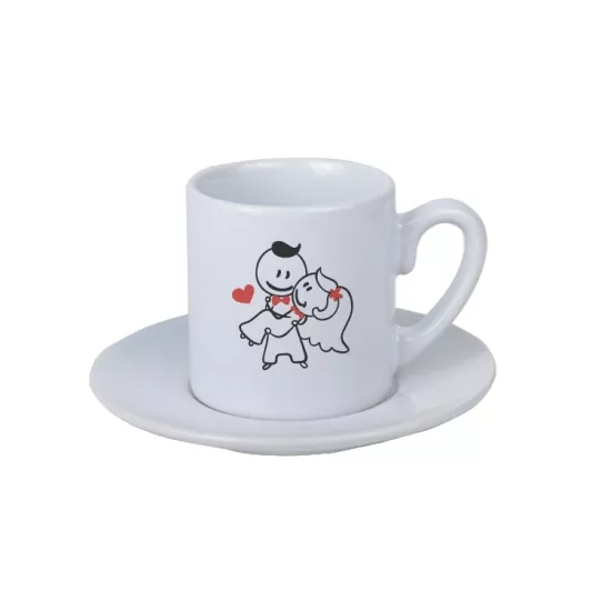  İthal Türk Kahvesi Fincan Takımı - 6’lı Beyaz