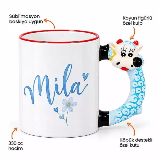 Sevimli Koyun Figürlü Kupa Bardak