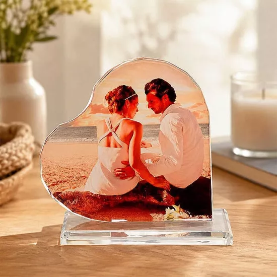 Kristal Plaket Beyaz Kalp