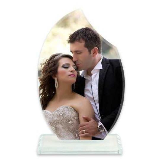 Kristal Plaket Kenarı Kesik Oval