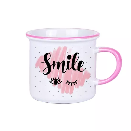  Pembe Enamel Kupa - Kutulu