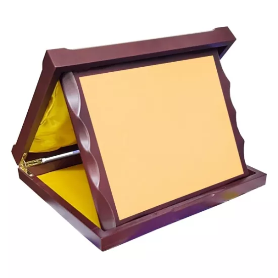 Lüks Ahşap Kutulu Plaket 23x28 cm