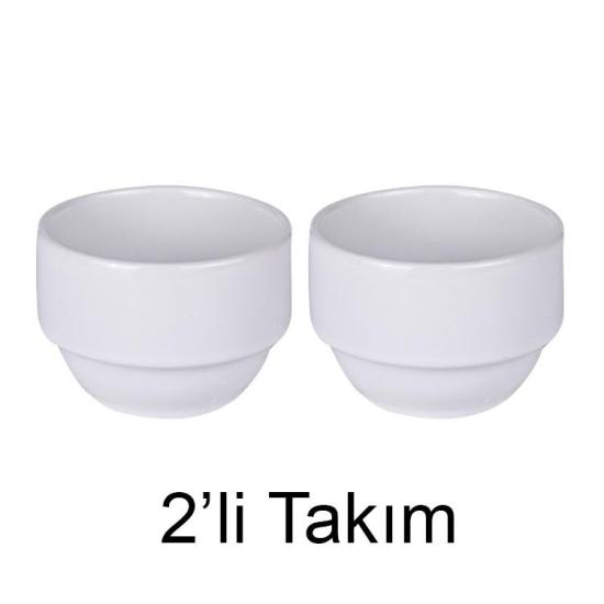  Porselen Beyaz Derin Kase - 2’li Paket