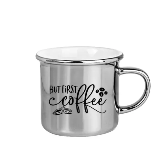 Gümüş Enamel Kupa Bardak - Kutulu 2 adet