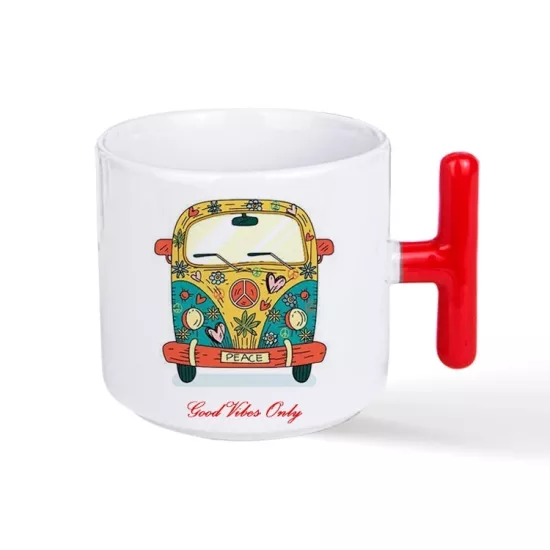  Seramik T Kupa Bardak Sapı Kırmızı