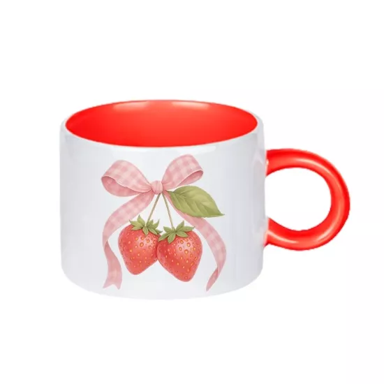  Porselen Kırmızı Motto Fincan 