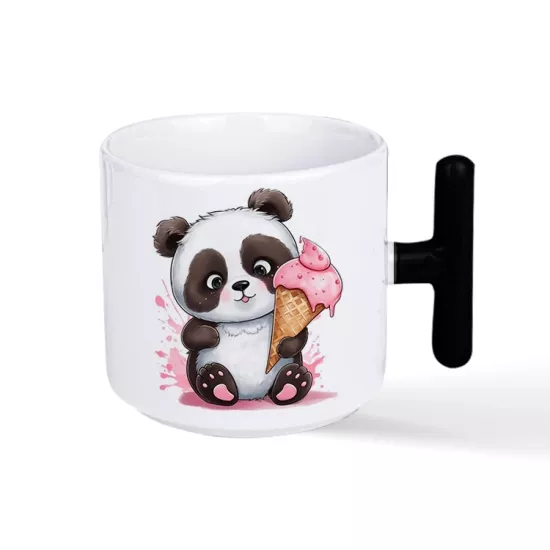 Siyah Kulplu T Kupa Bardak - Kutulu